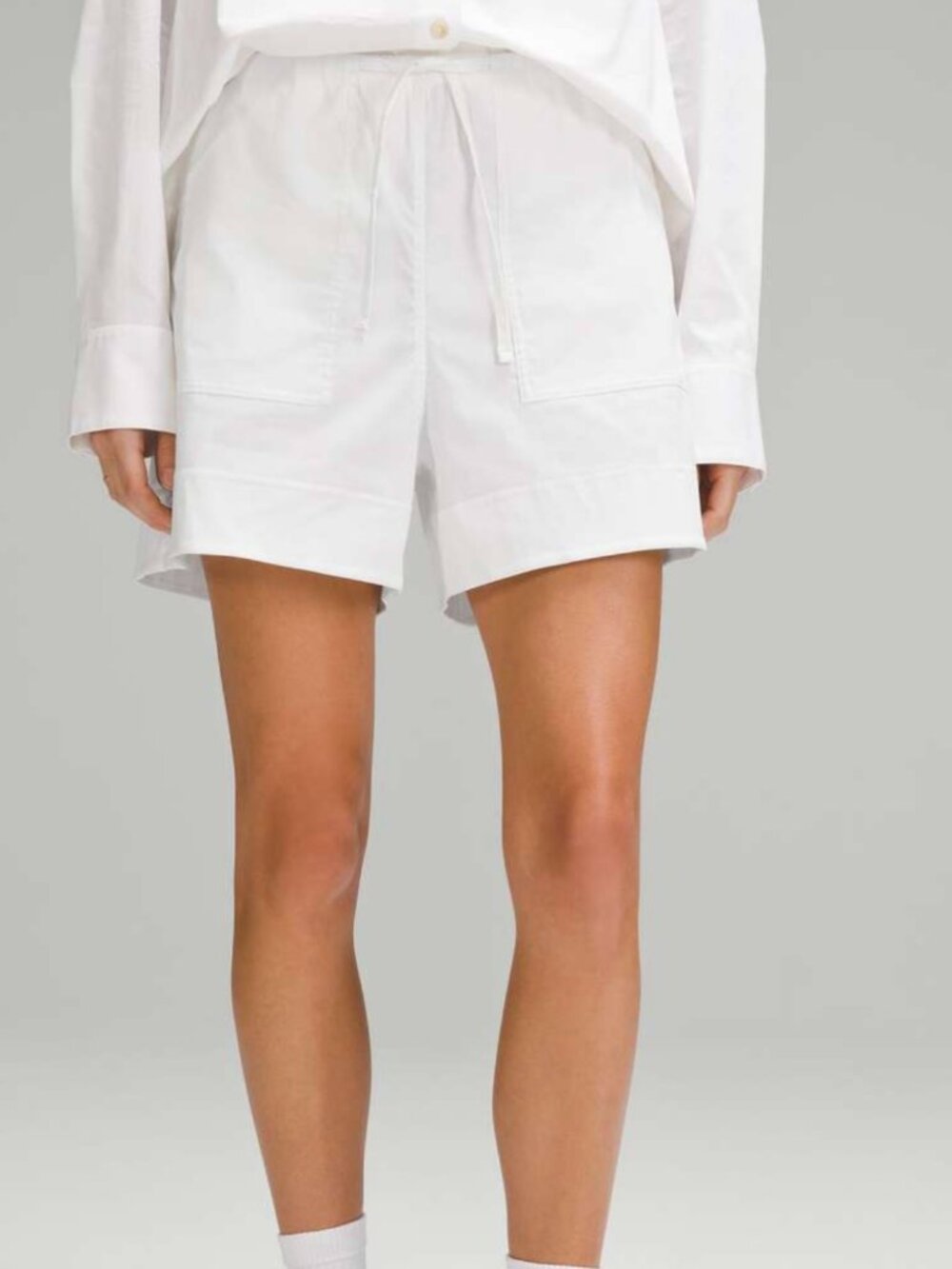 Lululemon Cotton Poplin Shorts White